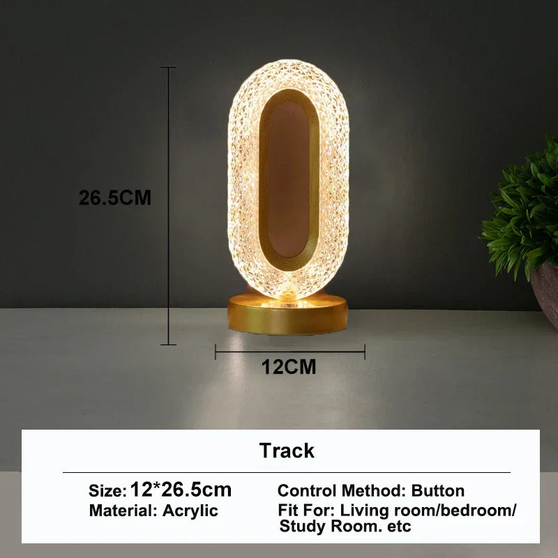3D Crystal LED Night Light | Rechargeable Touch Dimming Lamp-Zavy Home