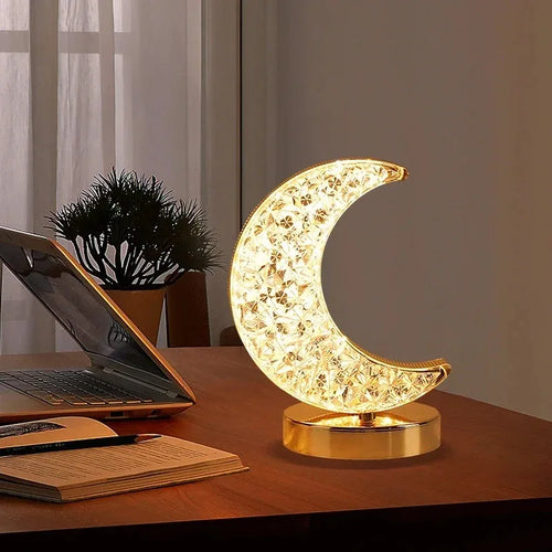 3D Crystal LED Night Light | Rechargeable Touch Dimming Lamp-Zavy Home