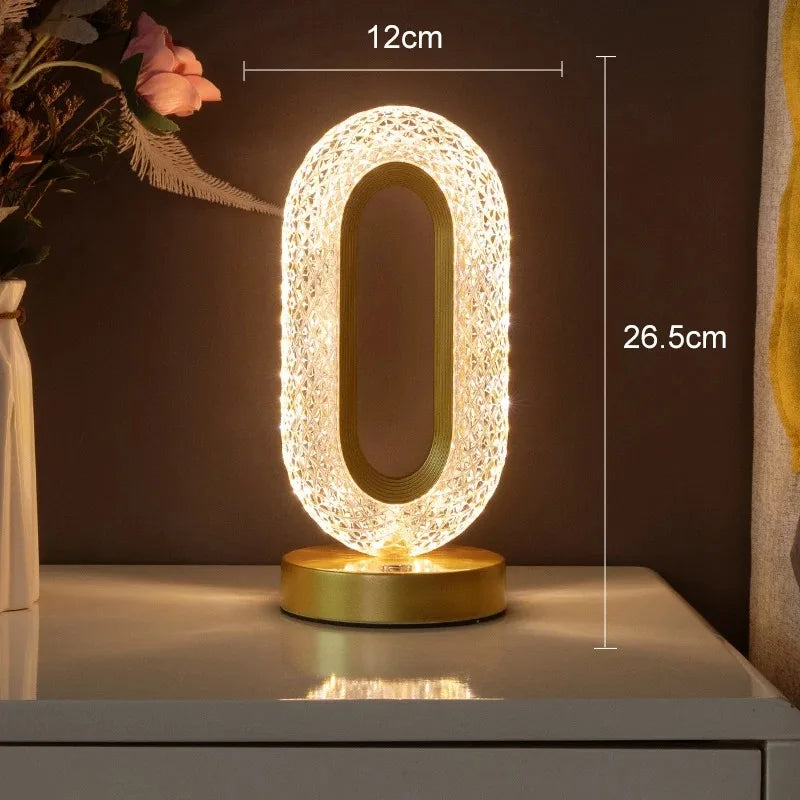 3D Crystal LED Night Light | Rechargeable Touch Dimming Lamp-Zavy Home