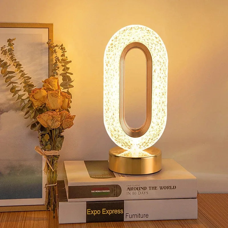 3D Crystal LED Night Light | Rechargeable Touch Dimming Lamp-Zavy Home