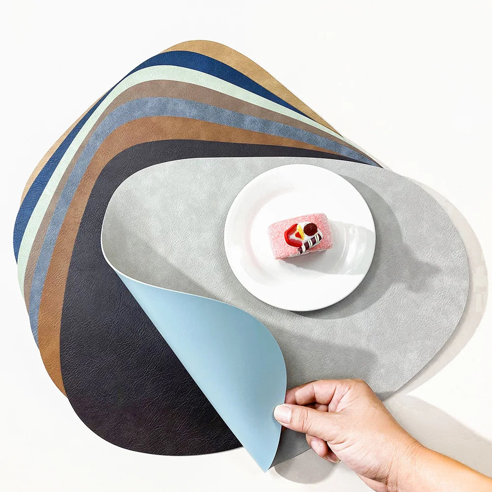 Double-Sided Faux Leather Placemats | Non-Slip & Heat Resistant-Zavy Home