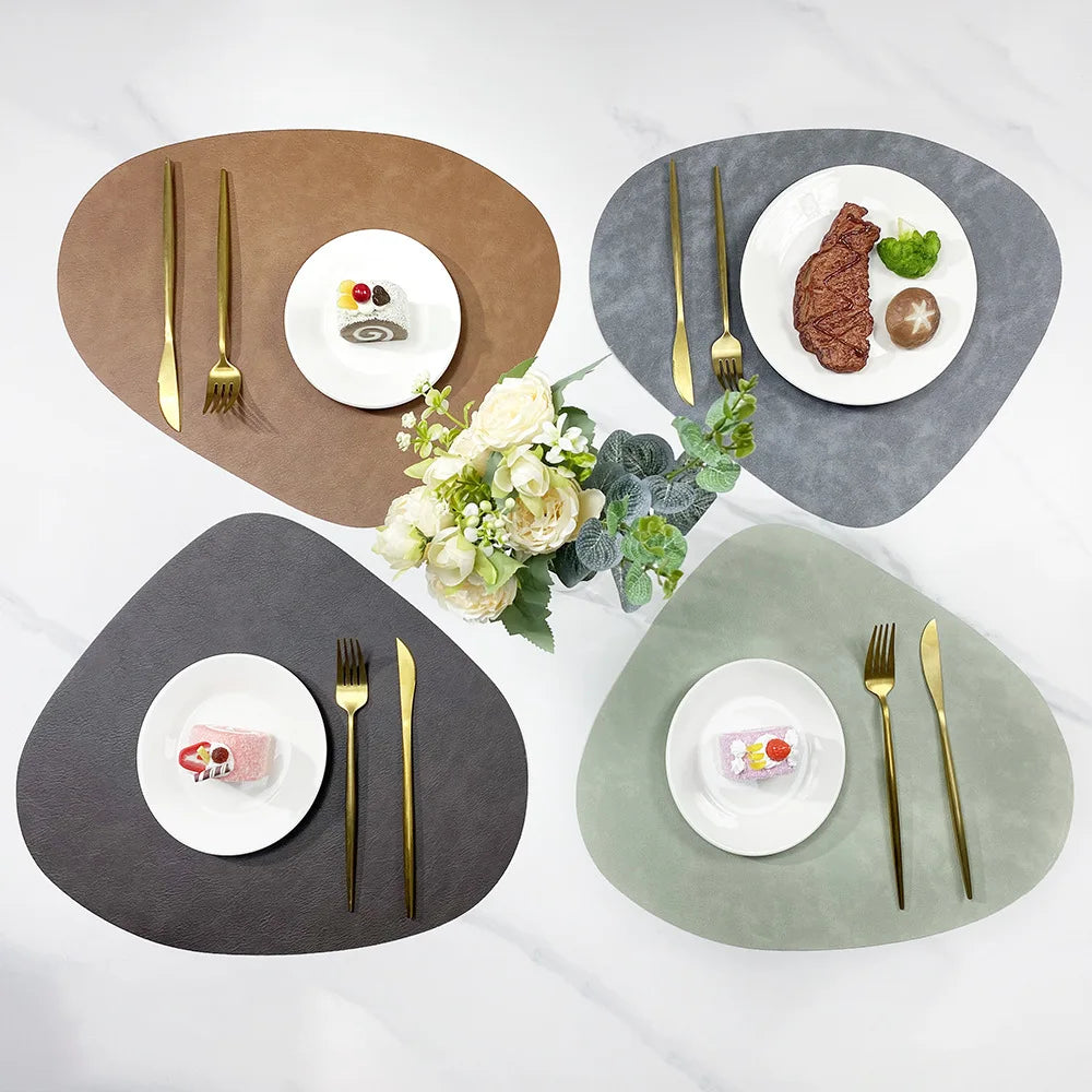 Double-Sided Faux Leather Placemats | Non-Slip & Heat Resistant-Zavy Home