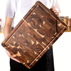 Durable Acacia Wood Cutting Board | End Grain Kitchen Chopping Block-Zavy Home