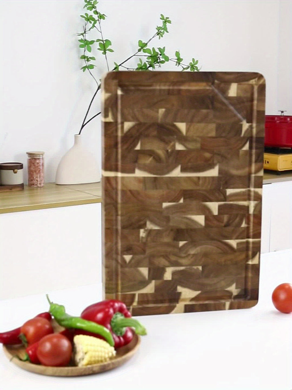 Durable Acacia Wood Cutting Board | End Grain Kitchen Chopping Block-Zavy Home