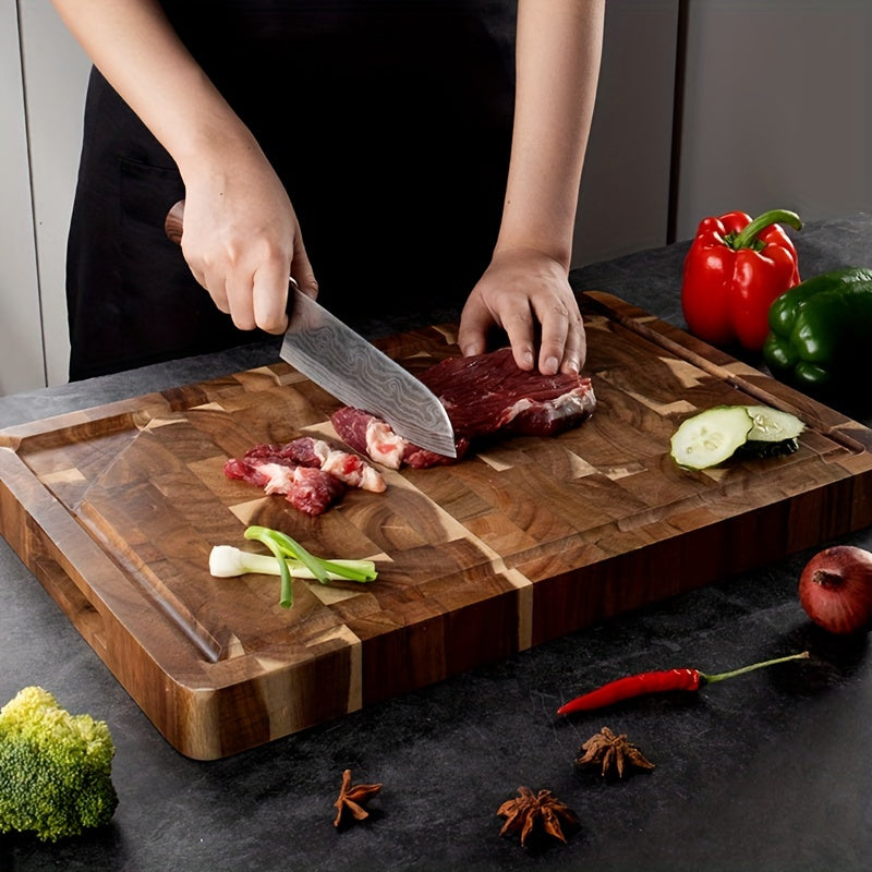 Durable Acacia Wood Cutting Board | End Grain Kitchen Chopping Block-Zavy Home