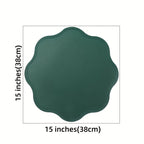 Luxury Round Faux Leather Placemats with Embossed Flower Design-Zavy Home