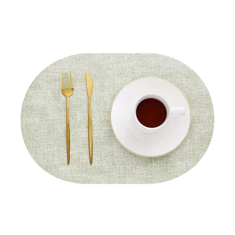 Oval Faux Leather Placemats | Heat Resistant & Non-Slip Design-Zavy Home