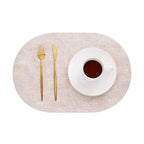 Oval Faux Leather Placemats | Heat Resistant & Non-Slip Design-Zavy Home