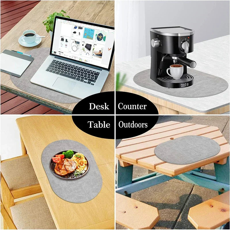 Oval Faux Leather Placemats | Heat Resistant & Non-Slip Design-Zavy Home