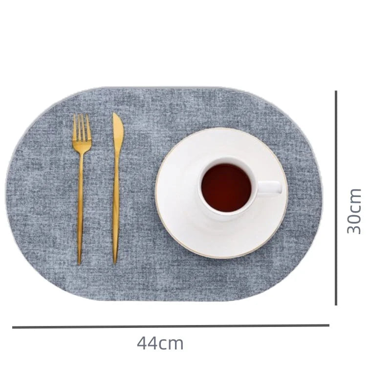 Oval Faux Leather Placemats | Heat Resistant & Non-Slip Design-Zavy Home