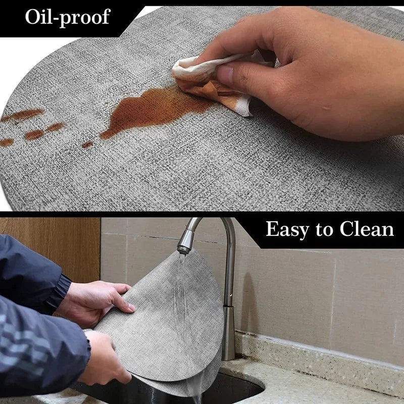 Oval Faux Leather Placemats | Heat Resistant & Non-Slip Design-Zavy Home