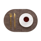 Oval Faux Leather Placemats | Heat Resistant & Non-Slip Design-Zavy Home