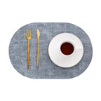 Oval Faux Leather Placemats | Heat Resistant & Non-Slip Design-Zavy Home