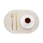 Oval Faux Leather Placemats | Heat Resistant & Non-Slip Design-Zavy Home
