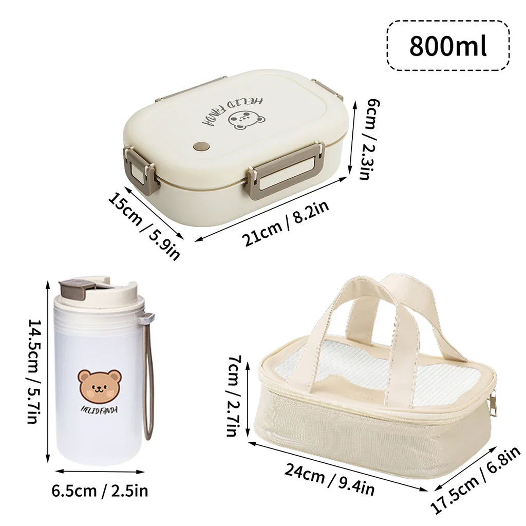 Portable Leak-Proof Bento Lunch Box with 3 Compartments-Zavy Home