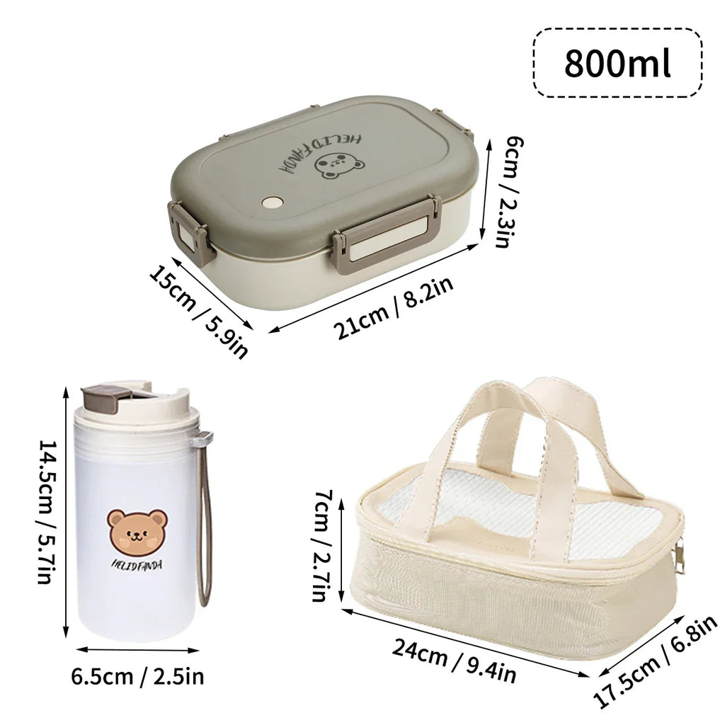 Portable Leak-Proof Bento Lunch Box with 3 Compartments-Zavy Home