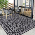 Reversible Outdoor Rug | Modern Black and Grey Patio Mat-Zavy Home