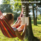 Striped Double Swing Bed Canvas Hammock for Indoor & Outdoor Use-Zavy Home