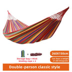 Striped Double Swing Bed Canvas Hammock for Indoor & Outdoor Use-Zavy Home