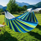Striped Double Swing Bed Canvas Hammock for Indoor & Outdoor Use-Zavy Home
