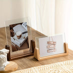 U-Shaped Acrylic and Wood Photo Frame | Modern Minimalist Design-Zavy Home
